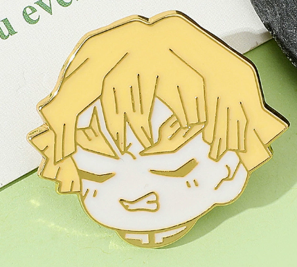 Demon Slayer Metal Badge – Zenitsu, Tanjiro, Shinobu Enamel Pin