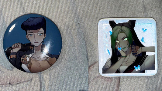 JoJo’s Bizarre Adventure Sparkle Badge – Josuke Higashikata & Jolyne Cujoh