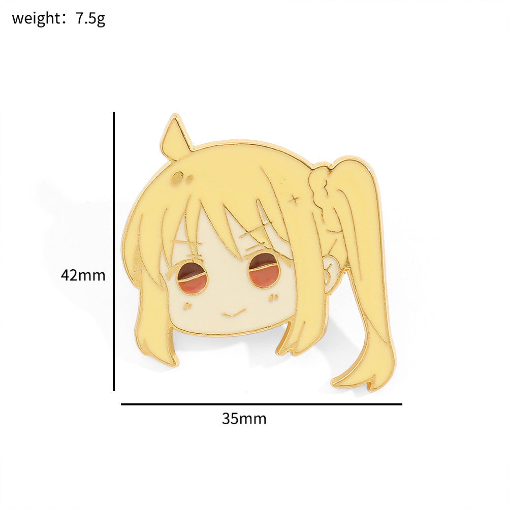 Japanese Cartoon Anime Character Metal Badge - Bocchi the Rock Pins, Bocchi & Nijika Alloy Accessories and Decorations