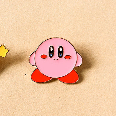 Kirby Pin - Kirby Spitting Stars, Creative Personality Metal Badge, Alloy Accessory