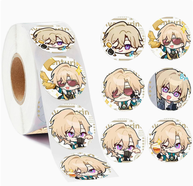 500 Stickers/Roll – Honkai: Star Rail Chibi Character Stickers – Cute & Collectible! 🚀✨