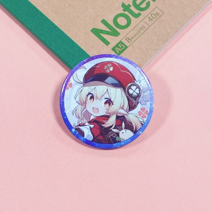 Genshin Impact Pin Badge - Anime Merchandise Badge with Plastic Brooch and Backpack Pendant