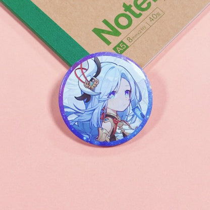 Genshin Impact Pin Badge - Anime Merchandise Badge with Plastic Brooch and Backpack Pendant