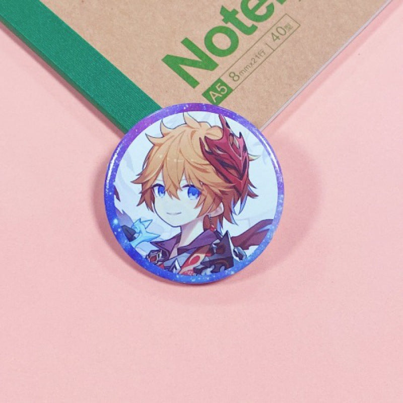 Genshin Impact Pin Badge - Anime Merchandise Badge with Plastic Brooch and Backpack Pendant