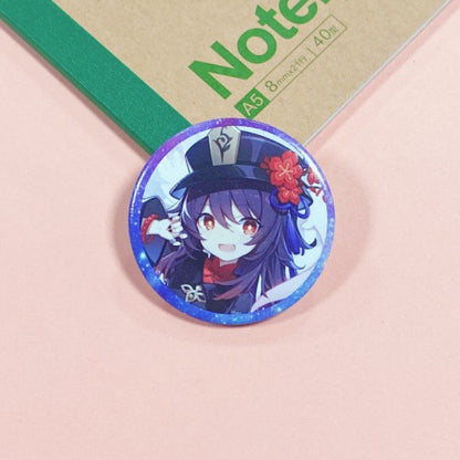 Genshin Impact Pin Badge - Anime Merchandise Badge with Plastic Brooch and Backpack Pendant