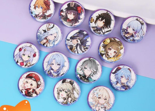 Genshin Impact Pin Badge - Anime Merchandise Badge with Plastic Brooch and Backpack Pendant