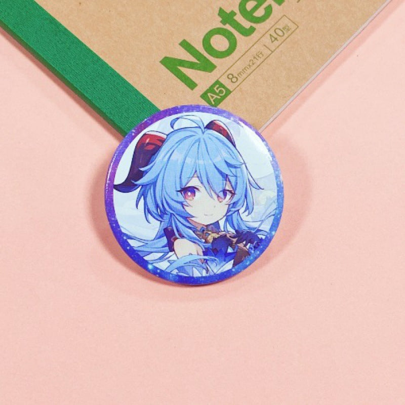 Genshin Impact Pin Badge - Anime Merchandise Badge with Plastic Brooch and Backpack Pendant