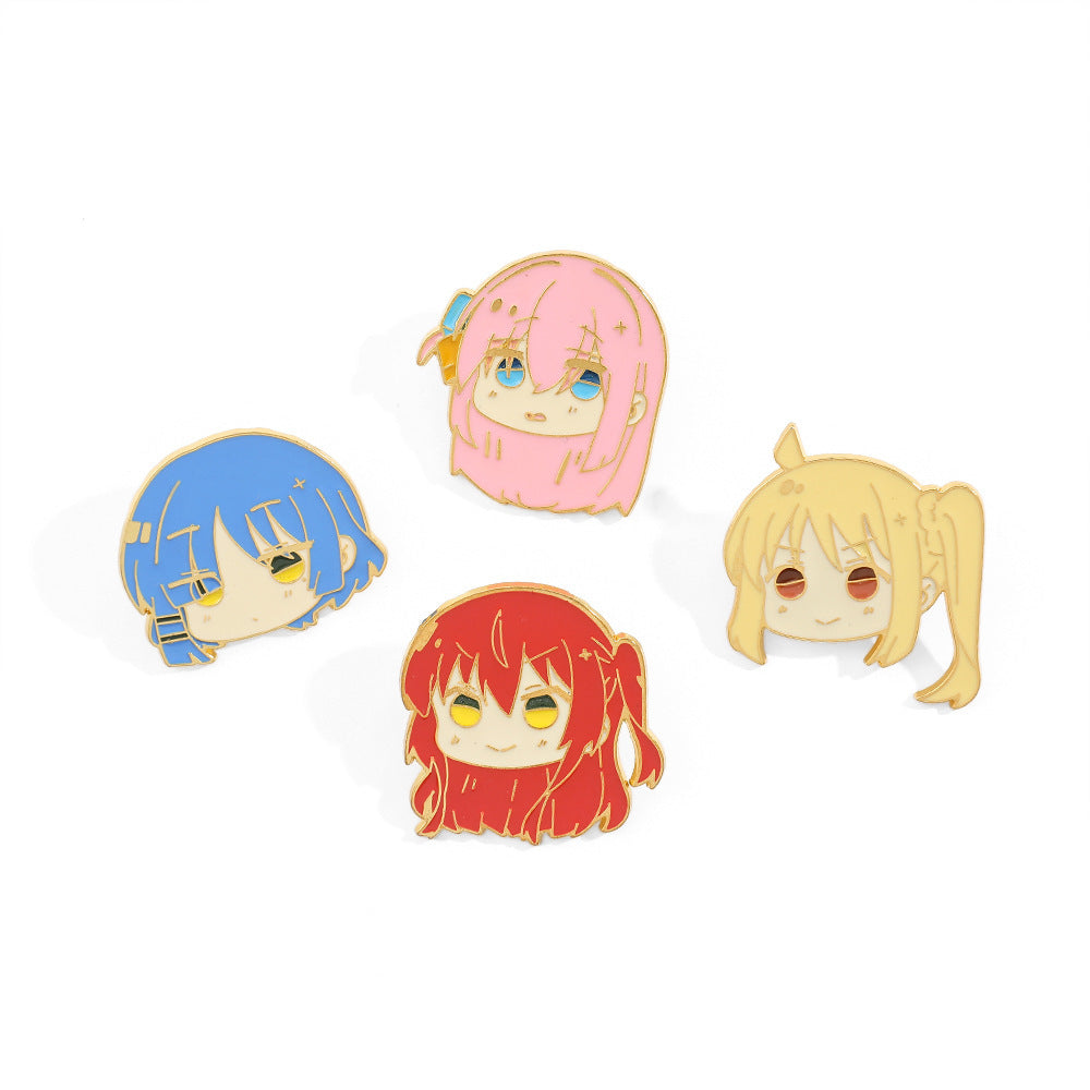 Japanese Cartoon Anime Character Metal Badge - Bocchi the Rock Pins, Bocchi & Nijika Alloy Accessories and Decorations