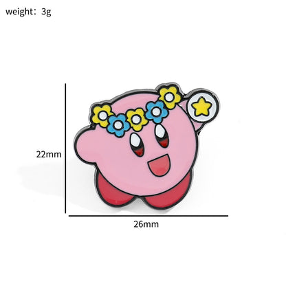 Kirby Pin - Kirby Spitting Stars, Creative Personality Metal Badge, Alloy Accessory